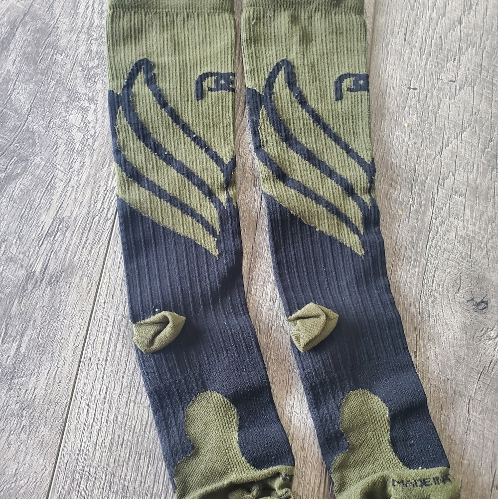 Navy and Green Pro Compression Socks